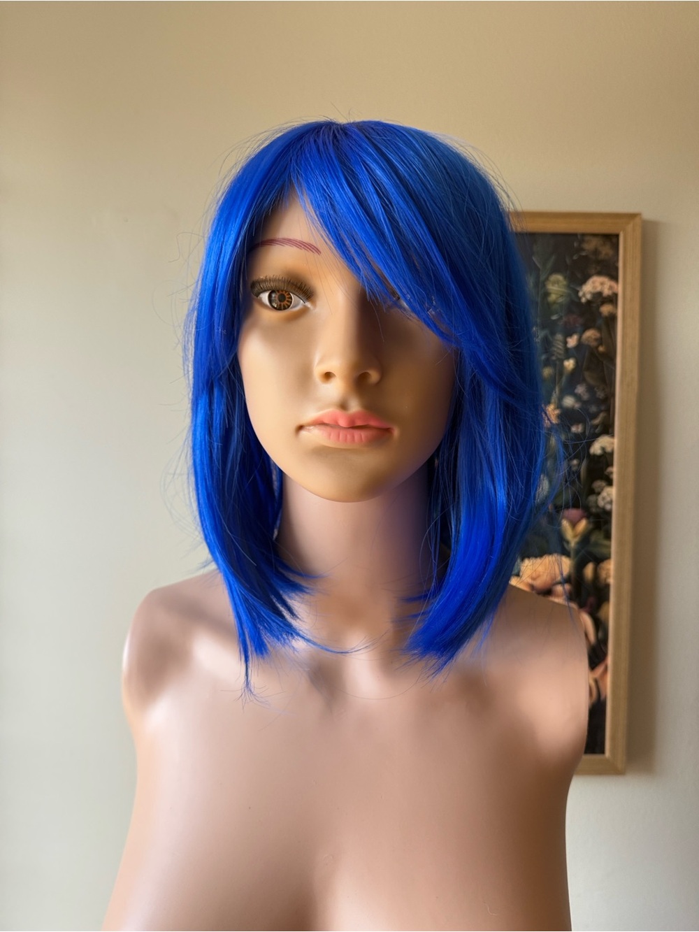 Vibrant Blue Women's Synthetic Wig - Bold Blue Fashion Wig